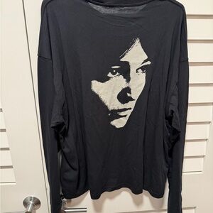 Ann Demeulemeester Black Tee with White Logo Tag
